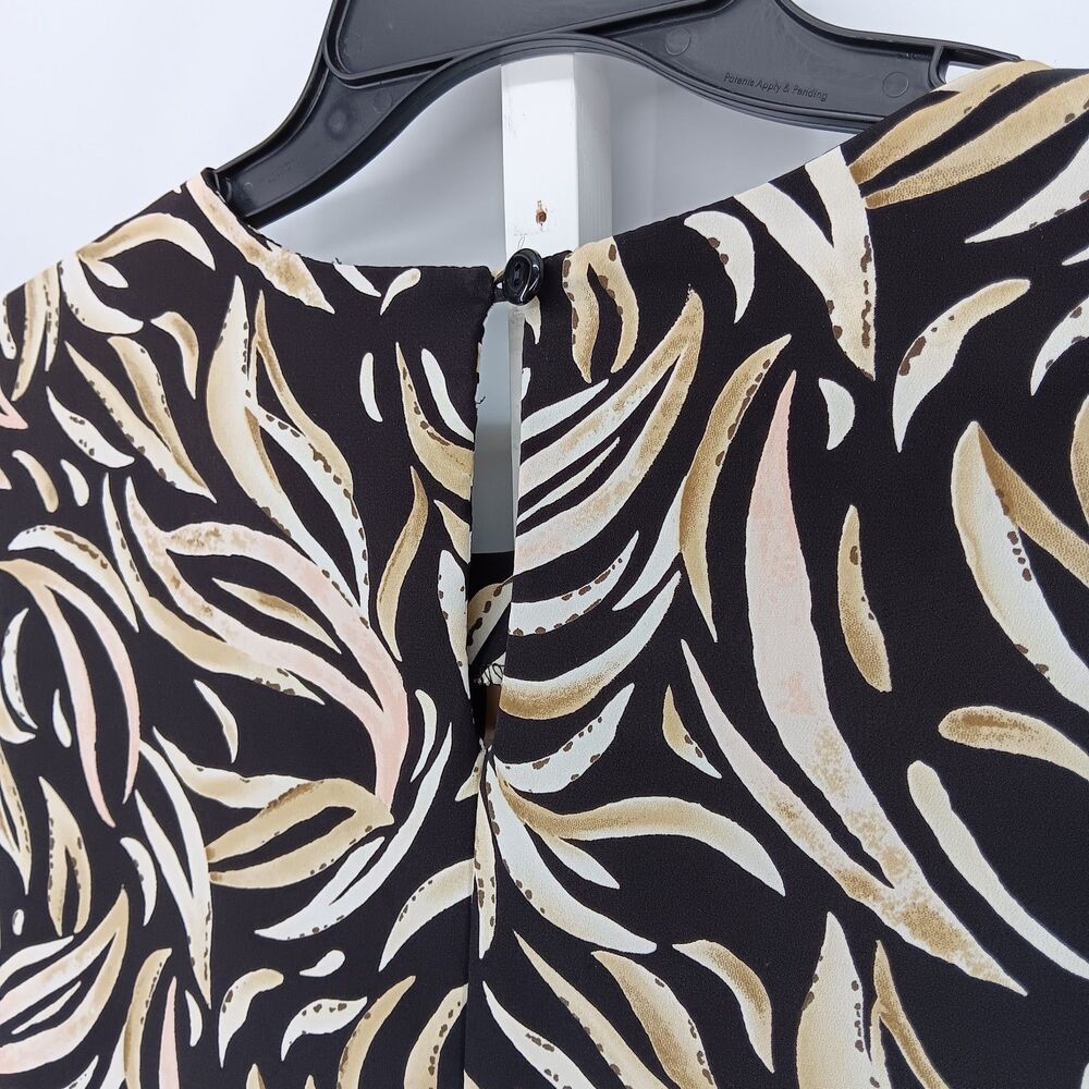 Notations Blouse Women Plus Size 1X Black All Over Print Short Sleeve Top - Picture 6 of 6